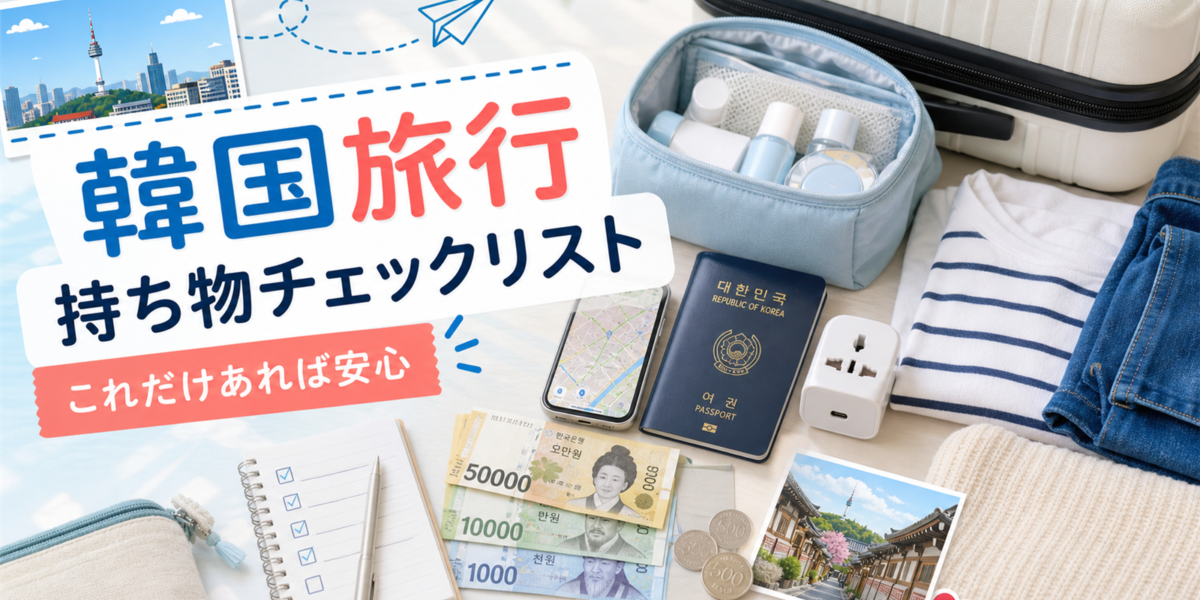 【2026年最新】韓国旅行の持ち物チェックリスト完全版｜これだけあれば安心！